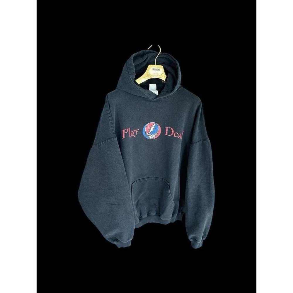 Grateful Dead 1999 Vintage Hoodie Pullover Sz XXL Play Dead Faded Black Gildan